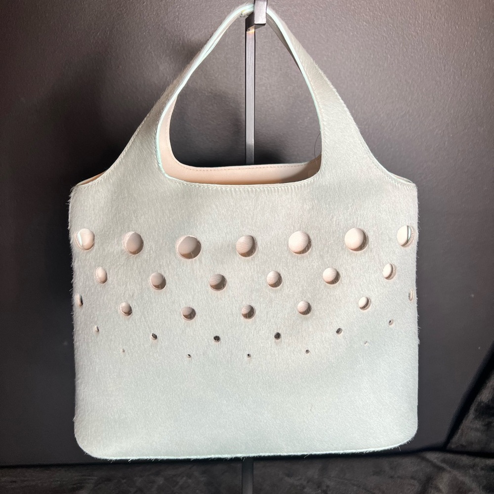 Salvatore Ferragamo Aqua Punching Dot Handbag